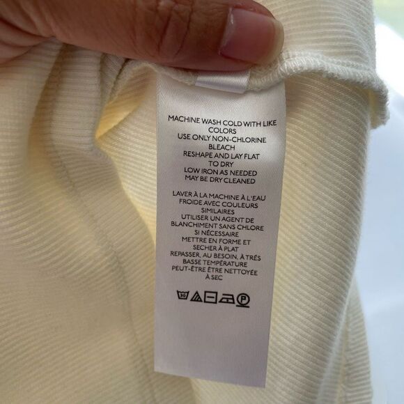 ANTHROPOLOGIE Maeve - Cream Ribbed‎ Tank Top W/ RuffleD Neckline size small - Picture 7 of 9